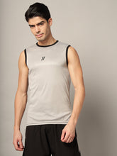 TRUEVINTO Men's Sleeveless Muscle T-Shirt, Grey & Black L