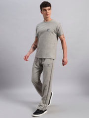Co-ord set Round Neck Cotton Half sleeves with Lower | Tracksuit For Men - Light Grey