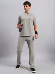 Co-ord set Round Neck Cotton Half sleeves with Lower | Tracksuit For Men - Light Grey