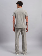 Co-ord set Round Neck Cotton Half sleeves with Lower | Tracksuit For Men - Light Grey