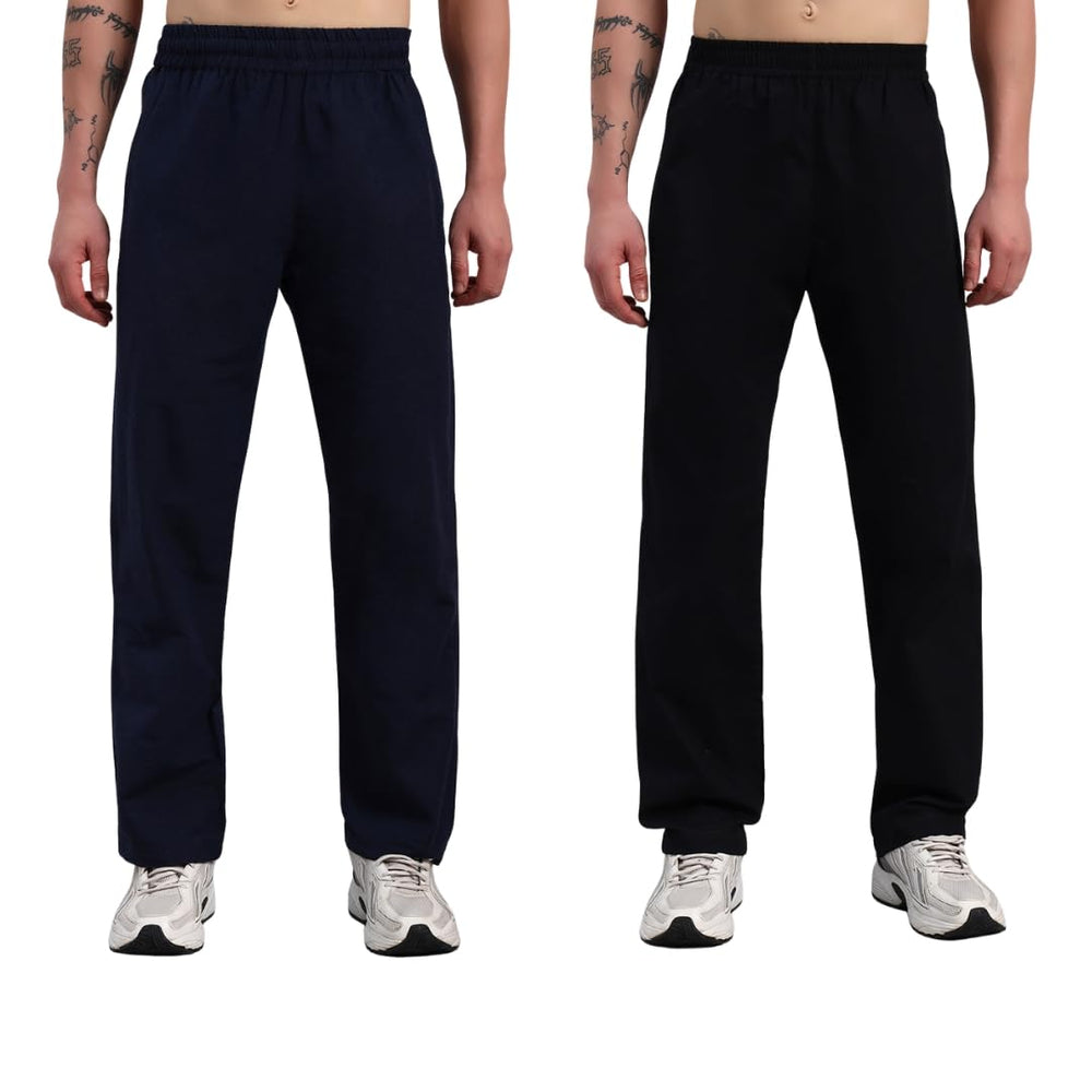 TRUEVINTO Menâs Cotton Regular Fit Pyjama with Pockets, Pack of 2 - Breathable Cotton Microfibre Lounge Pants for Men, Elasticated Waist 28-36 inches
