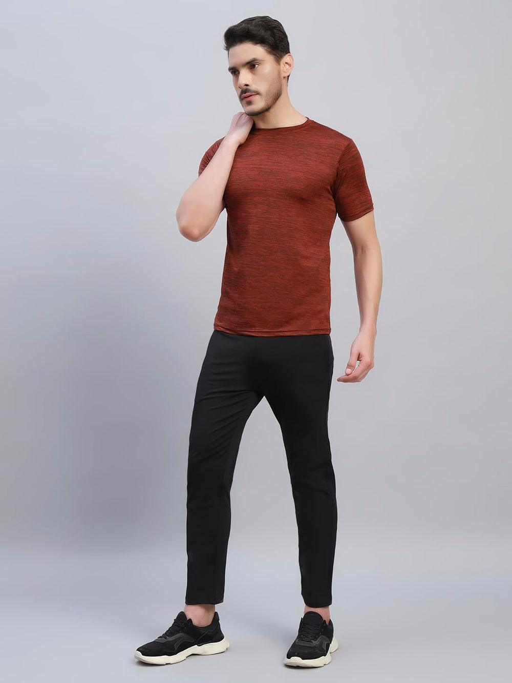 TRUEVINTO Men's Quick Dry Half Sleeve Gym T-Shirt ,Lightweight Crew Neck Activewear for Workout, Running, Training