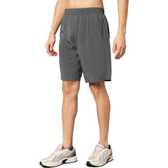 TRUEVINTO Men's Olive Green Knit Shorts, Elastic Waistband, 50 cm Length