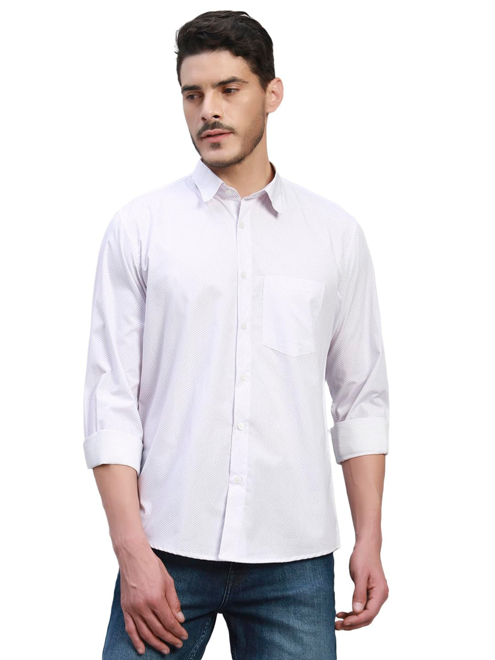 TRUEVINTO Men's Cotton Printed Casual Full Sleeve Shirt Regular Fit Summer Stylish Everyday Wear