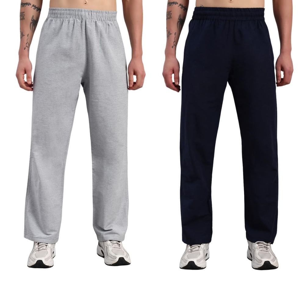 TRUEVINTO Menâs Cotton Regular Fit Pyjama with Pockets, Pack of 2 - Breathable Cotton Microfibre Lounge Pants for Men, Elasticated Waist 28-36 inches