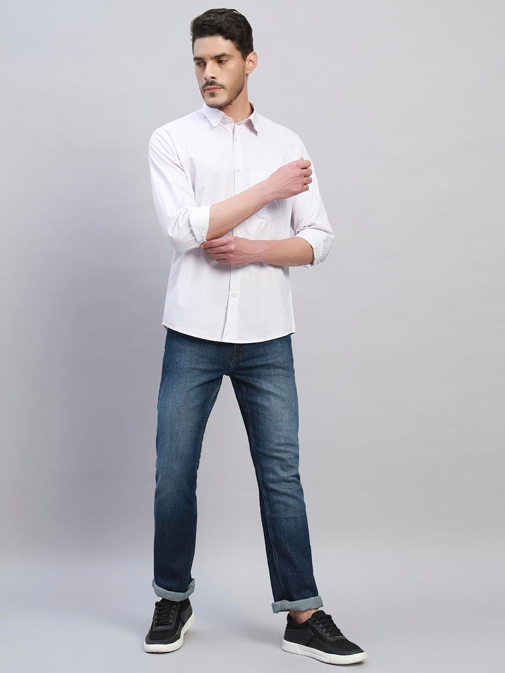 TRUEVINTO Menâs Cotton Printed Casual Full Sleeve Shirt Regular Fit Summer Stylish Everyday Wear