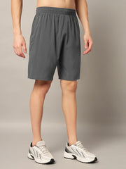 TRUEVINTO Men's Olive Green Knit Shorts, Elastic Waistband, 50 cm Length