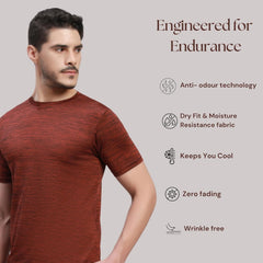 TRUEVINTO Men's Quick Dry Half Sleeve Gym T-Shirt ,Lightweight Crew Neck Activewear for Workout, Running, Training