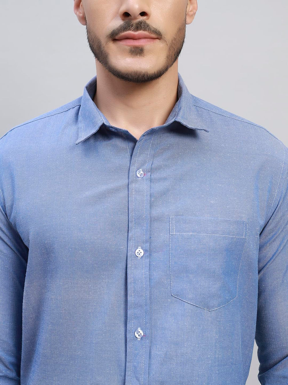 TRUEVINTO Men's Solid Cotton Shirt, Casual Plain Full Sleeve - Regular Fit Men Stylish Shirt Everyday Formal Wear