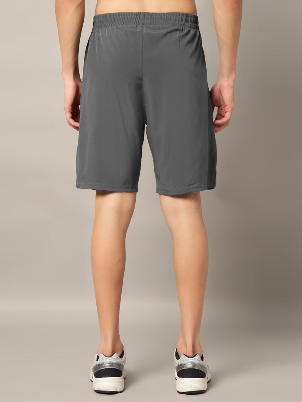 TRUEVINTO Men's Olive Green Knit Shorts, Elastic Waistband, 50 cm Length