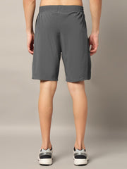 TRUEVINTO Men's Olive Green Knit Shorts, Elastic Waistband, 50 cm Length