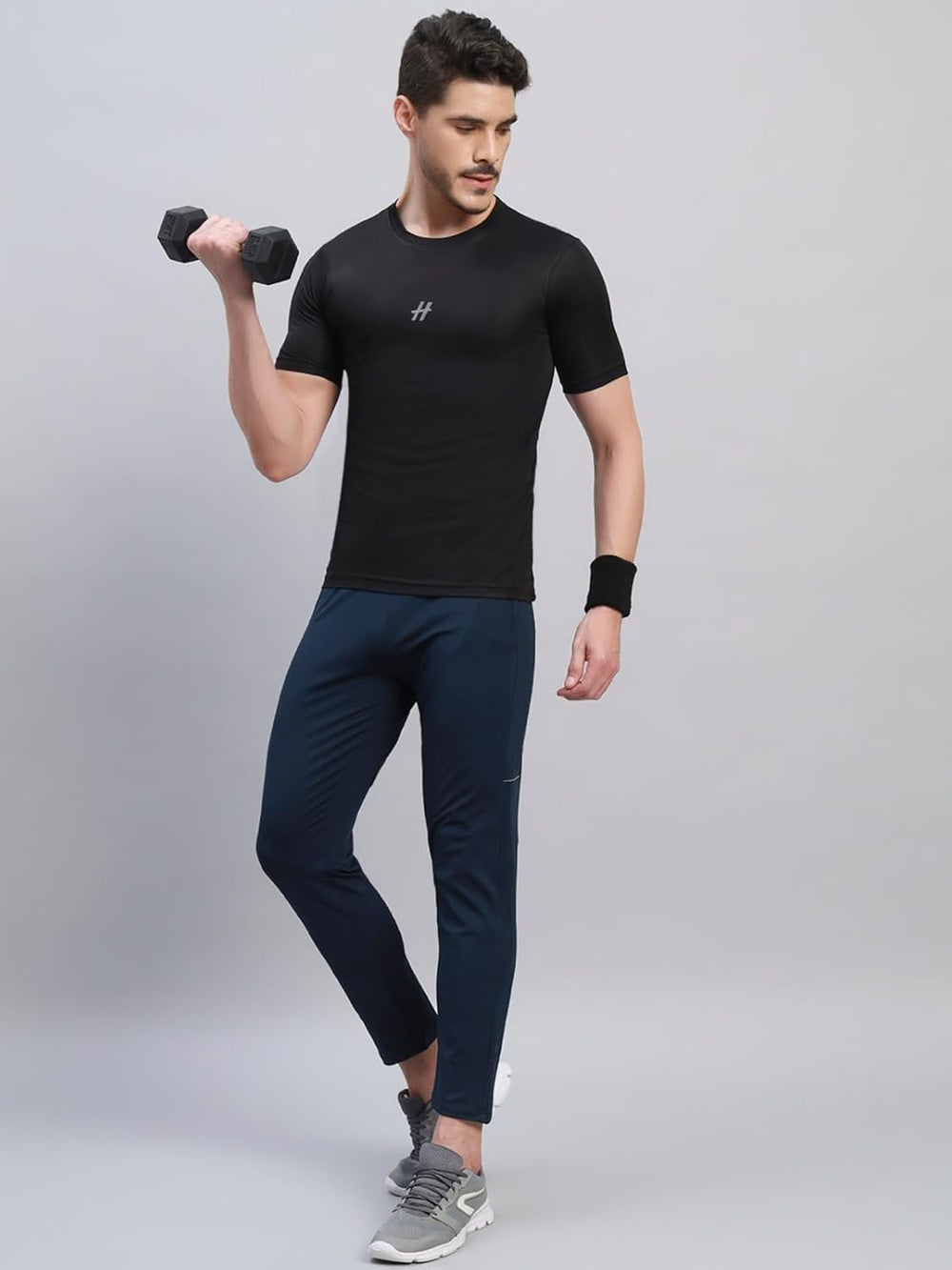 TRUEVINTO Men's Quick-Dry Lycra Half-Sleeve Sports T-Shirt for Gym, Running, Workouts