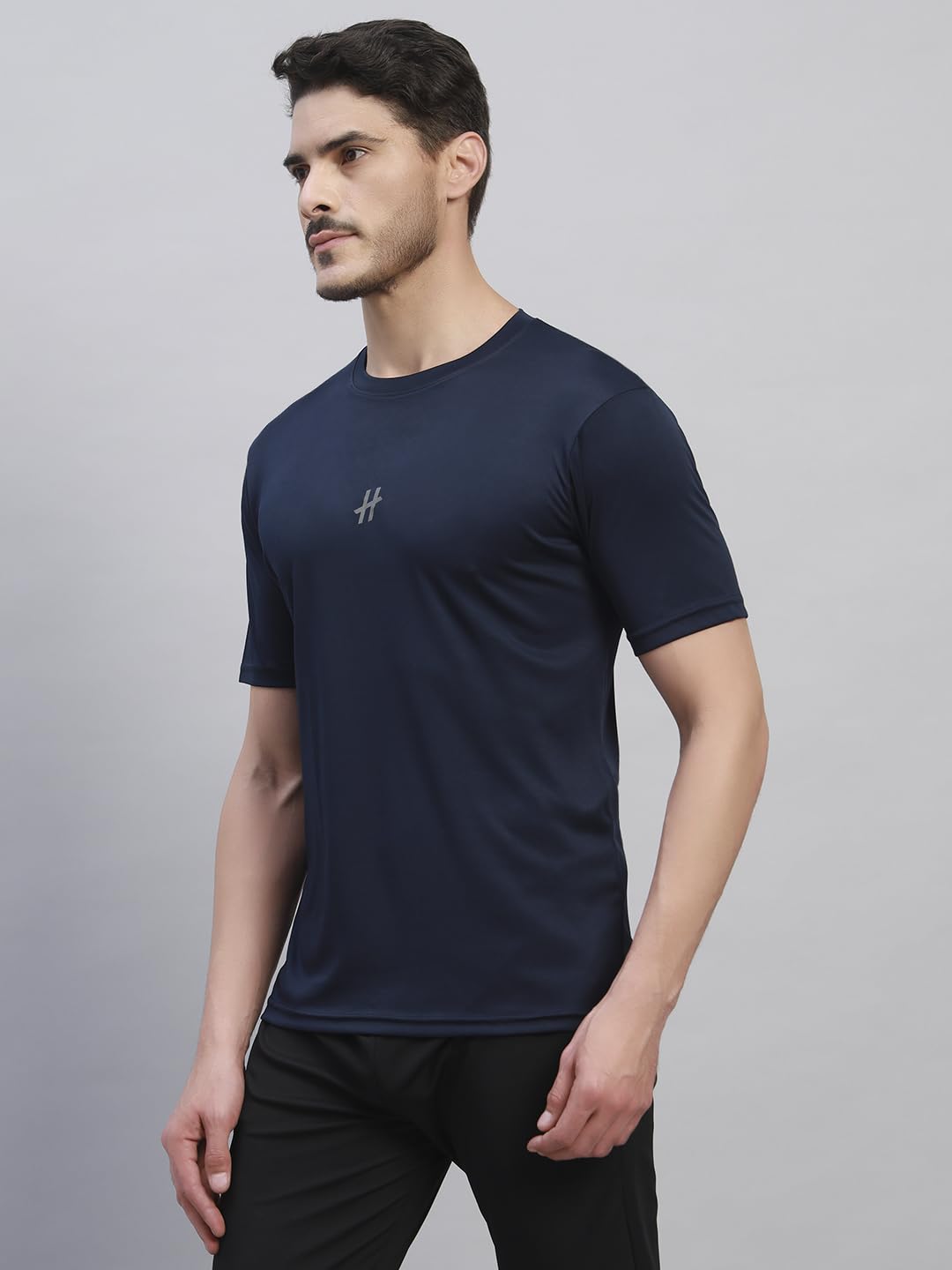 TRUEVINTO Men Polyester Quick Dry Gym T-Shirt | Half Sleeve Regular Fit Crew Neck Active Sportswear for Workout, Training, Running & Fitness