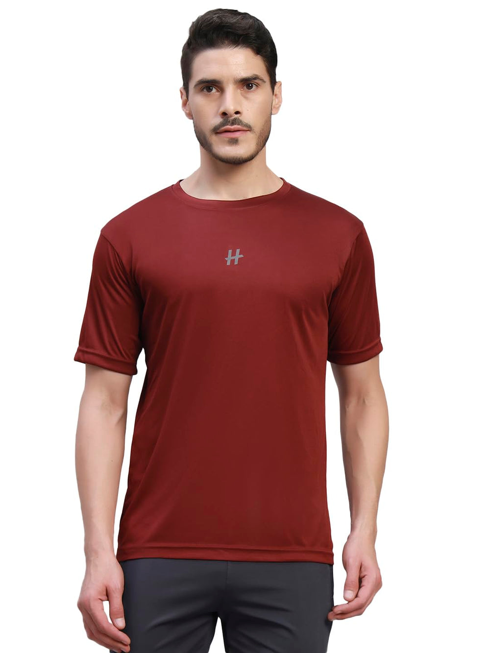 TRUEVINTO Men Polyester Quick Dry Gym T-Shirt | Half Sleeve Regular Fit Crew Neck Active Sportswear for Workout, Training, Running & Fitness