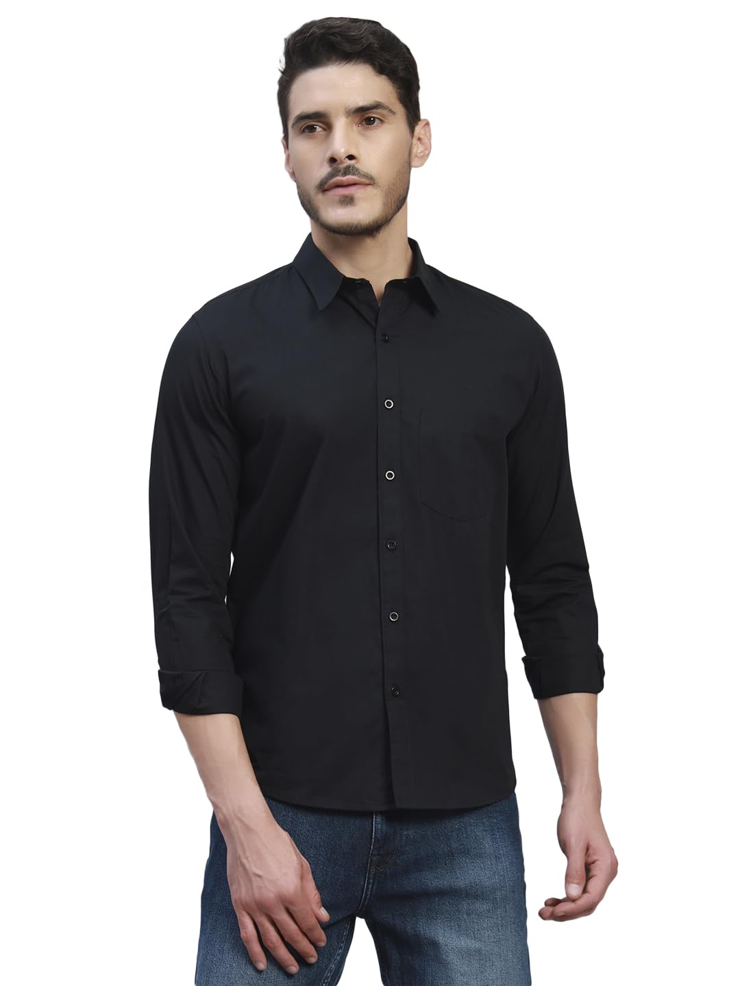 Men's Solid Cotton Shirt, Casual Plain Full Sleeve - Regular Fit Men Stylish Shirt Everyday Formal Wear