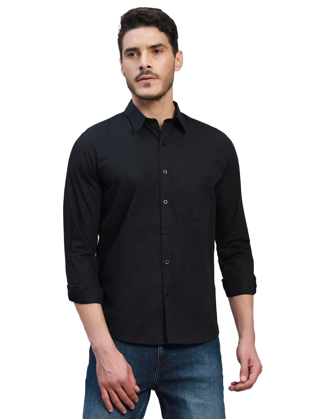 Men's Solid Cotton Shirt, Casual Plain Full Sleeve - Regular Fit Men Stylish Shirt Everyday Formal Wear