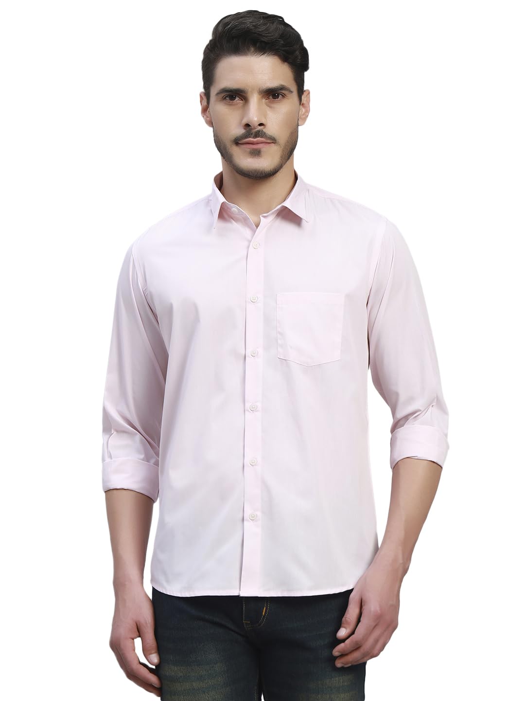 Men's Solid Cotton Shirt, Casual Plain Full Sleeve - Regular Fit Men Stylish Shirt Everyday Formal Wear