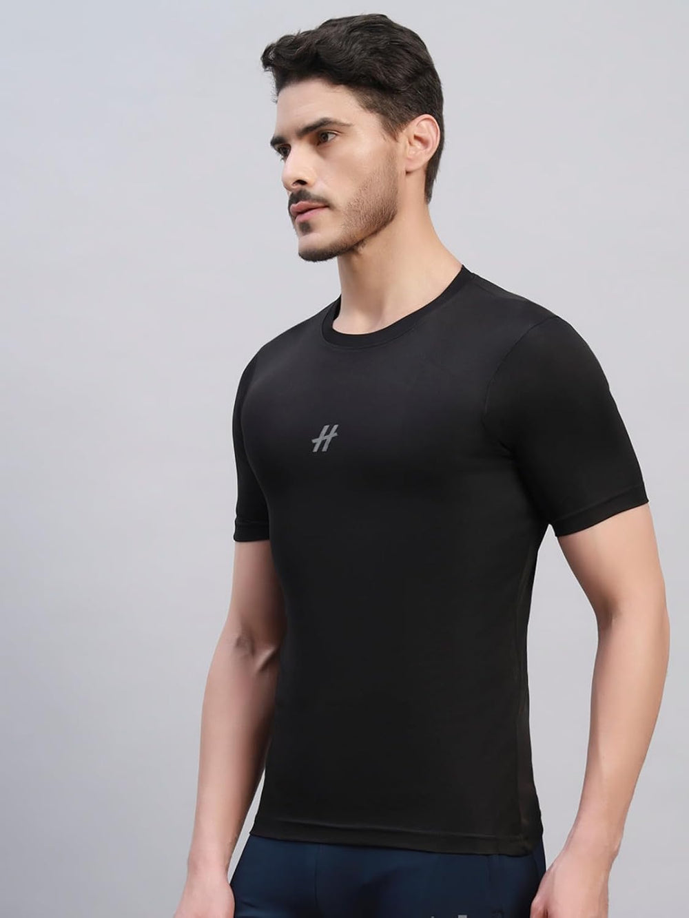 TRUEVINTO Men's Quick-Dry Lycra Half-Sleeve Sports T-Shirt for Gym, Running, Workouts