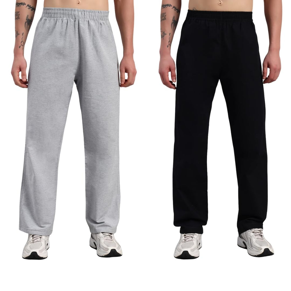 TRUEVINTO Men's Cotton Regular Fit Pyjama with Pockets, Pack of 2 - Breathable Cotton Microfibre Lounge Pants for Men, Elasticated Waist 28-36 inches