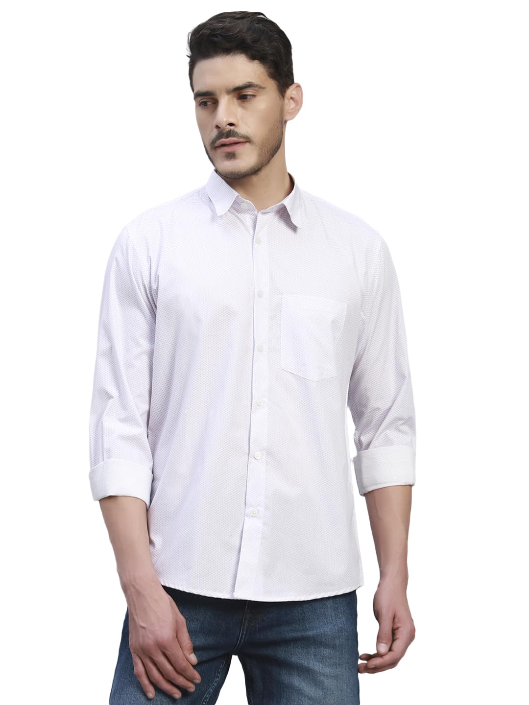 TRUEVINTO Men’s Cotton Printed Casual Full Sleeve Shirt Regular Fit Summer Stylish Everyday Wear