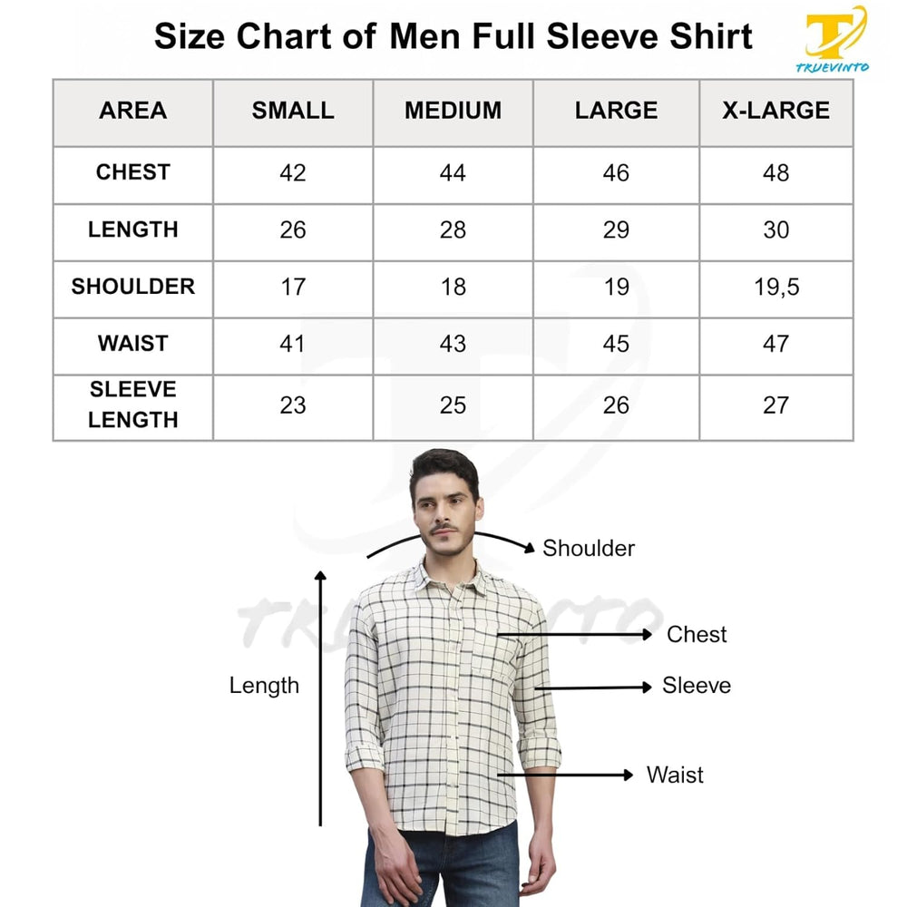 TRUEVINTO Men’s Cotton Checkered Full Sleeve Casual Shirt Regular Fit