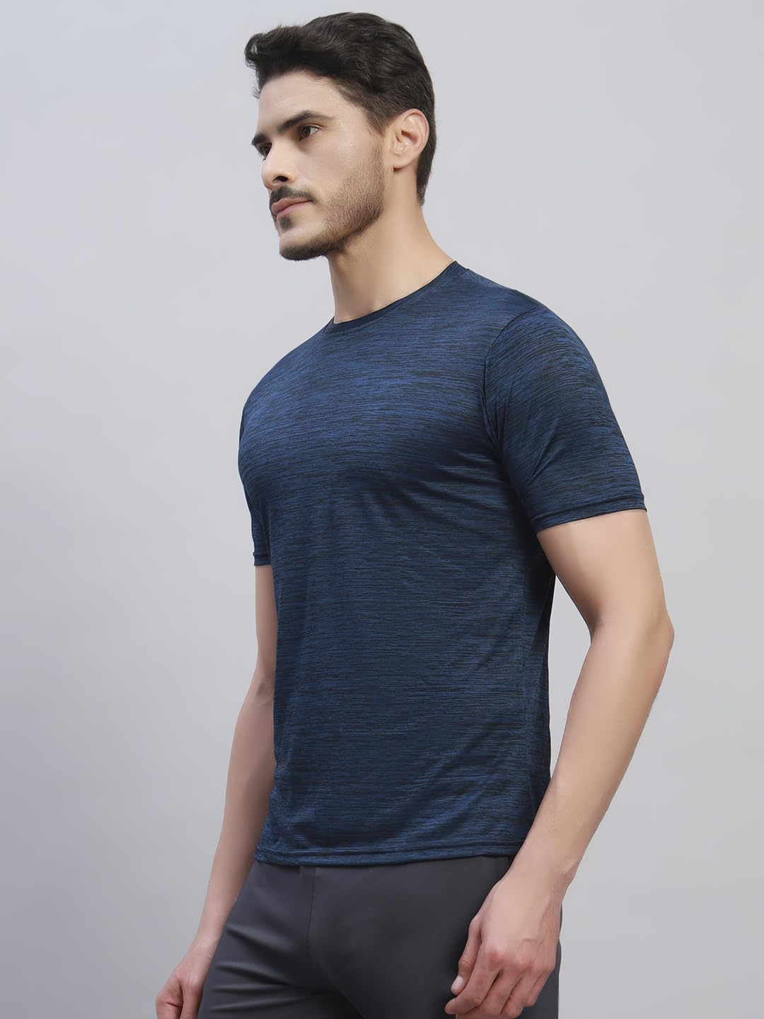 TRUEVINTO Men's Cotton Polyester T-Shirt ,Soft, Breathable, Classic Crew Neck, Short Sleeve, Quick Dry, Casual & Sportswear Lightweight Athletic Tee