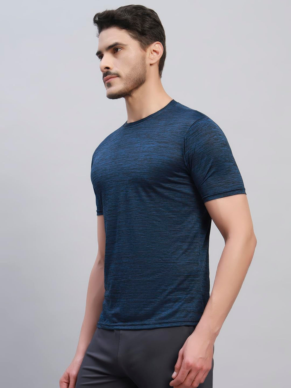 TRUEVINTO Men's Cotton Polyester T-Shirt ,Soft, Breathable, Classic Crew Neck, Short Sleeve, Quick Dry, Casual & Sportswear Lightweight Athletic Tee