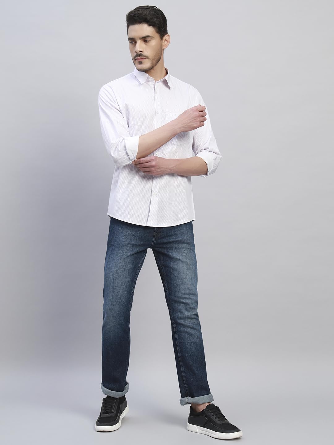 TRUEVINTO Men’s Cotton Printed Casual Full Sleeve Shirt Regular Fit Summer Stylish Everyday Wear
