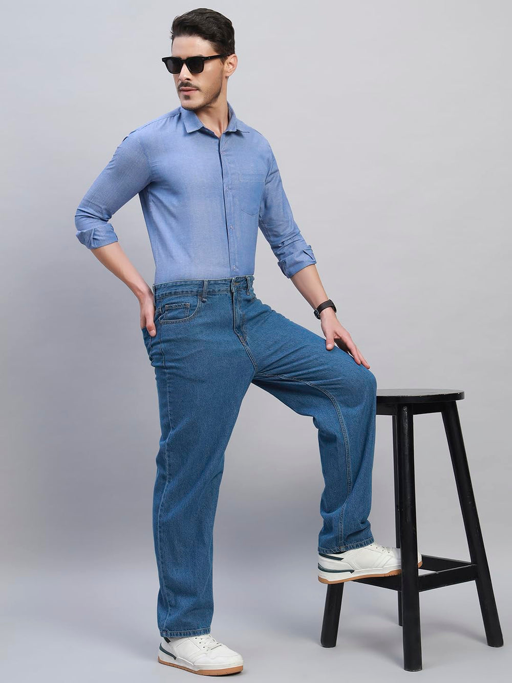 TRUEVINTO Men's Solid Cotton Shirt, Casual Plain Full Sleeve - Regular Fit Men Stylish Shirt Everyday Formal Wear