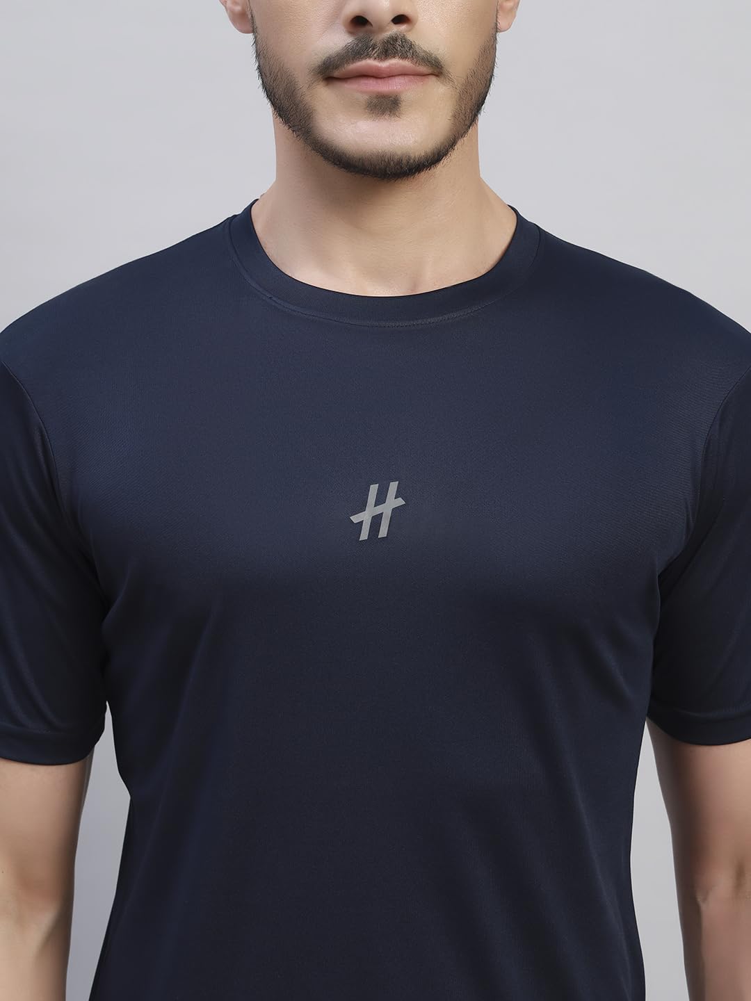 TRUEVINTO Men Polyester Quick Dry Gym T-Shirt | Half Sleeve Regular Fit Crew Neck Active Sportswear for Workout, Training, Running & Fitness