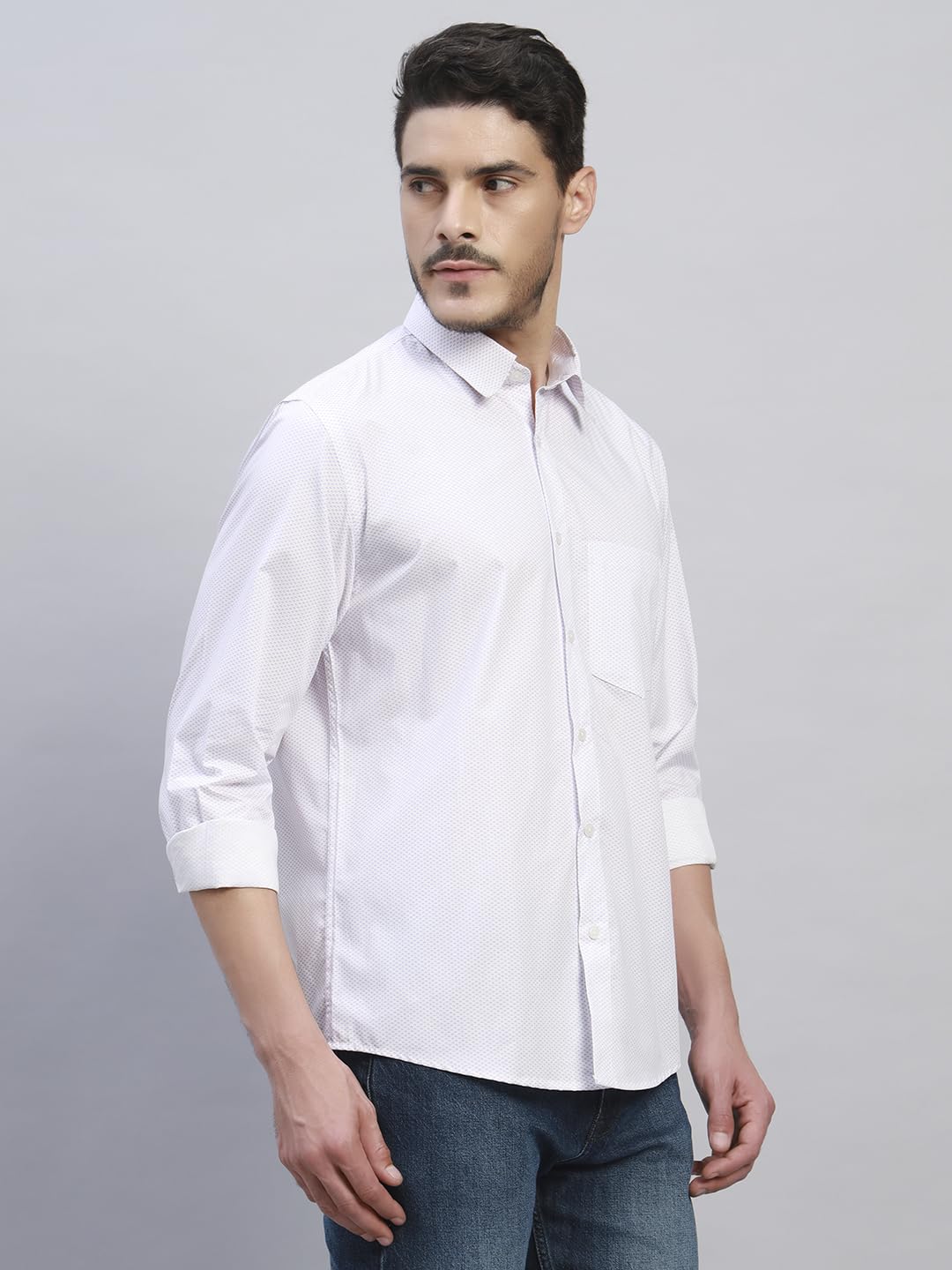 TRUEVINTO Men’s Cotton Printed Casual Full Sleeve Shirt Regular Fit Summer Stylish Everyday Wear