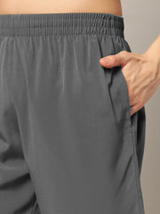 TRUEVINTO Men's Olive Green Knit Shorts, Elastic Waistband, 50 cm Length