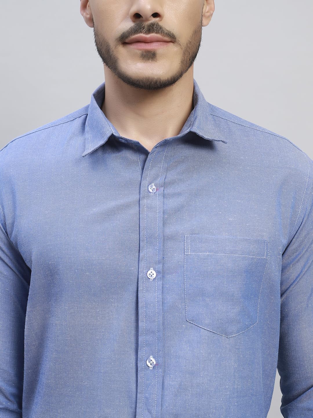 Men's Solid Cotton Shirt, Casual Plain Full Sleeve - Regular Fit Men Stylish Shirt Everyday Formal Wear